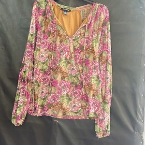 Love Story lined Floral Blouse! Large